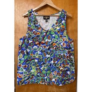 Bayou Wear Jazz Fest 2024 Tank Sunglasses Top it Off SunDaze Print Womens Sz XL